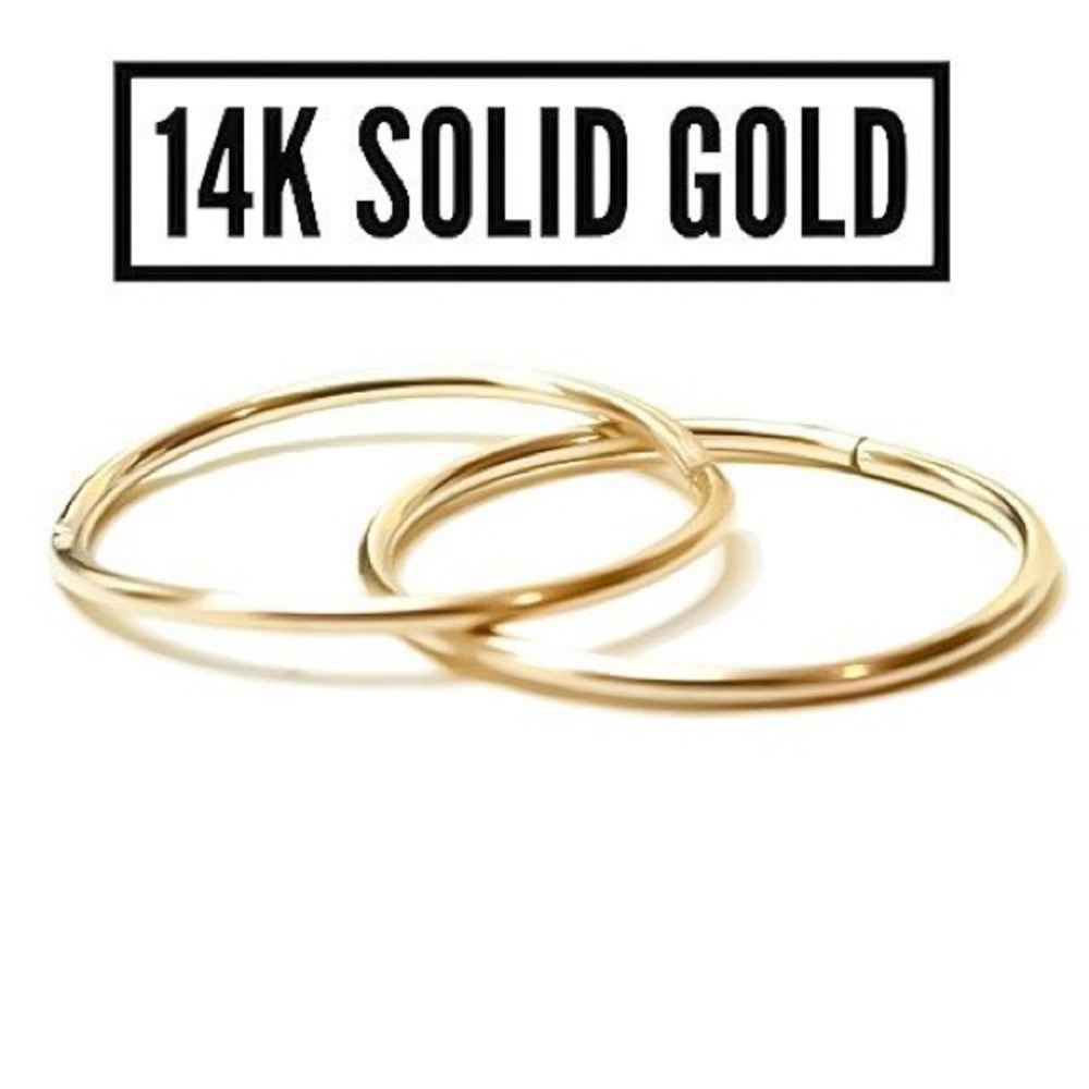 5 x 14k nose & ear hoops